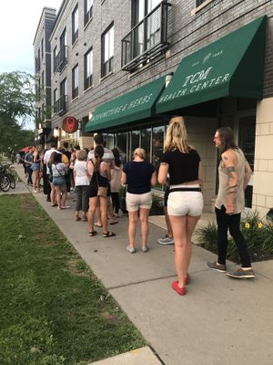 Long line but worth the wait! at Milkjam Creamery in Minneapolis