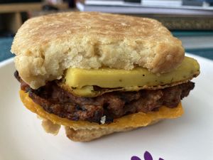Biscuit breakfast sandwich  at Reverie Cafe + Bar in Minneapolis