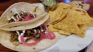 carnitas jackfruit tacos at Reverie Cafe + Bar in Minneapolis