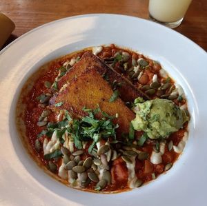 Polentas rancheros. Mmmm at Reverie Cafe + Bar in Minneapolis