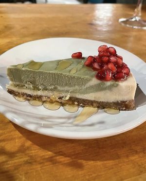 Matcha Cheescake  at Reverie Cafe + Bar in Minneapolis