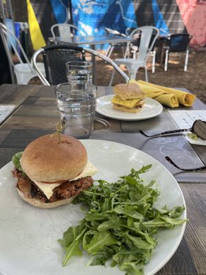 Caprese burger   at Reverie Cafe + Bar in Minneapolis
