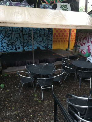 More outside seating and stage at Reverie Cafe + Bar in Minneapolis