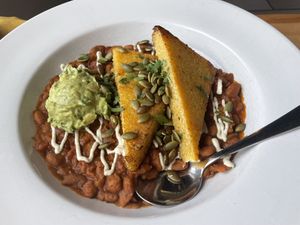 My wife’s opinion - polenta!   at Reverie Cafe + Bar in Minneapolis