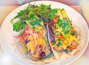 Fabulously DELICIOUS 
Crispy Cauliflower Tacos!! at Reverie Cafe + Bar in Minneapolis