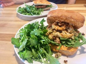 Cauliflower Po-Boy (Go for the fried) at Reverie Cafe + Bar in Minneapolis