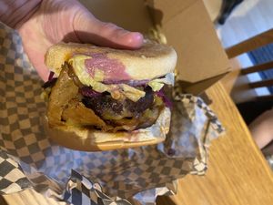 Burger, huge at Lucky Pig - Paradise Palms in Edinburgh