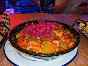 Loaded BBQ fries at Lucky Pig - Paradise Palms in Edinburgh