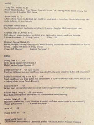 Menu page 2/2 at Lucky Pig - Paradise Palms in Edinburgh