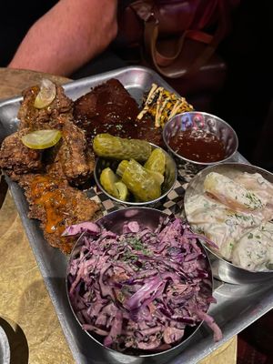 Bbq ribs, friend chicken, and the works.   at Lucky Pig - Paradise Palms in Edinburgh