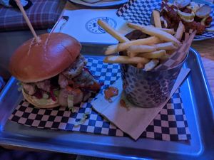 Mushroom burger at Lucky Pig - Paradise Palms in Edinburgh