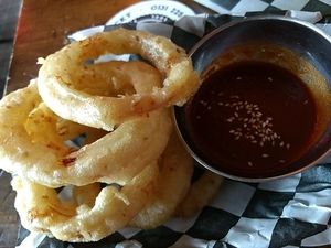 onion rings at Lucky Pig - Paradise Palms in Edinburgh