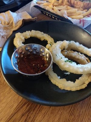 Onion rings at Lucky Pig - Paradise Palms in Edinburgh