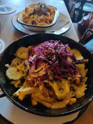 Jack fruit and chips at Lucky Pig - Paradise Palms in Edinburgh