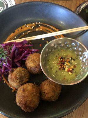 Crab balls at Lucky Pig - Paradise Palms in Edinburgh