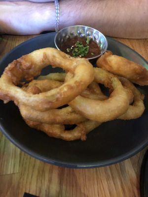Onion rings at Lucky Pig - Paradise Palms in Edinburgh