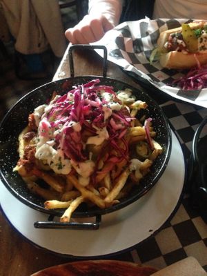 Jerk jackfruit fries at Lucky Pig - Paradise Palms in Edinburgh