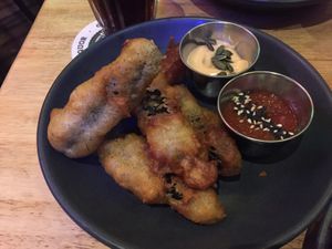 Fried Pickles 🤤👌🏻 at Lucky Pig - Paradise Palms in Edinburgh