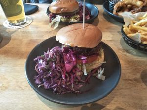 Black bean burger at Lucky Pig - Paradise Palms in Edinburgh
