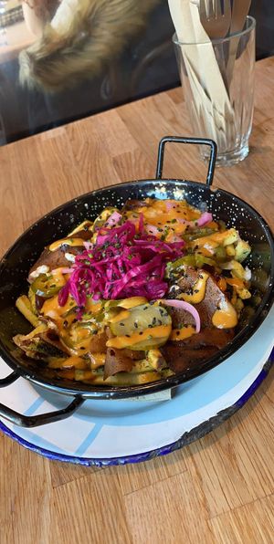 philly steak cheese fries  at Lucky Pig - Paradise Palms in Edinburgh