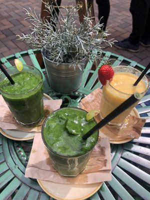 Green and yellow smoothies at Fox Cafe in Nottingham