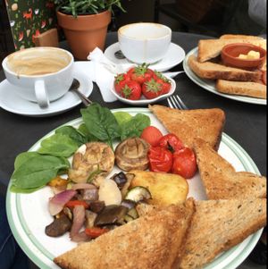vegan breakfast at Fox Cafe in Nottingham