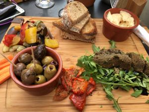 vegan board at Fox Cafe in Nottingham