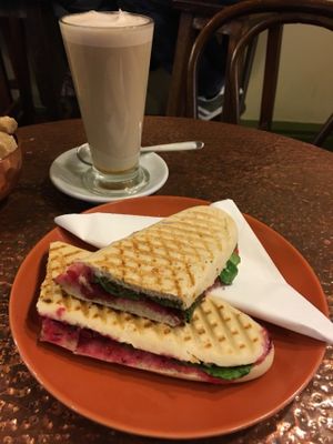 Lentil panini at Fox Cafe in Nottingham