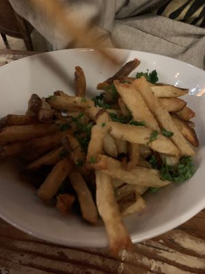 Little mountain of fries at MeeT in Gastown in Vancouver
