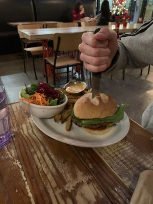 Beyond burger  at MeeT in Gastown in Vancouver