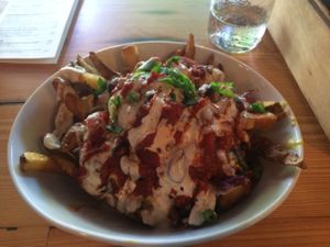 scrumptious chili cheese fries at MeeT in Gastown in Vancouver