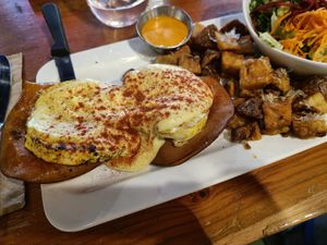 Eggs Benny at MeeT in Gastown in Vancouver