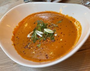 Tomato soup - YUM!  at MeeT in Gastown in Vancouver