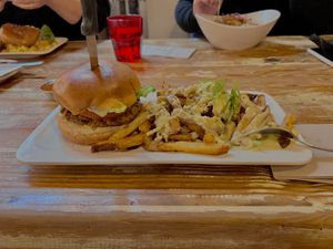 The main with poutine fries  at MeeT in Gastown in Vancouver