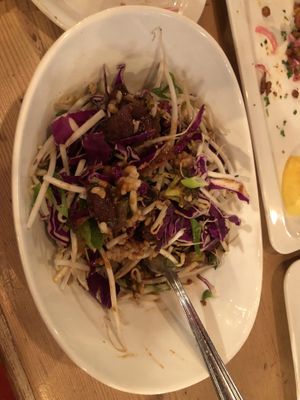 Ginger beef less bowl  at MeeT in Gastown in Vancouver