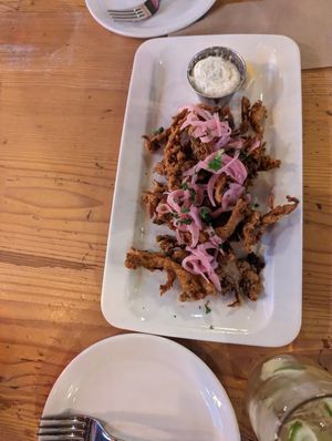 Oyster mushrooms at MeeT in Gastown in Vancouver