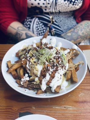 Breakfast poutine  at MeeT in Gastown in Vancouver