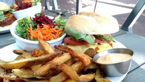 Double Double Burger at MeeT in Gastown in Vancouver