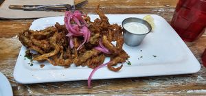 Oyster mushroom calamari at MeeT in Gastown in Vancouver