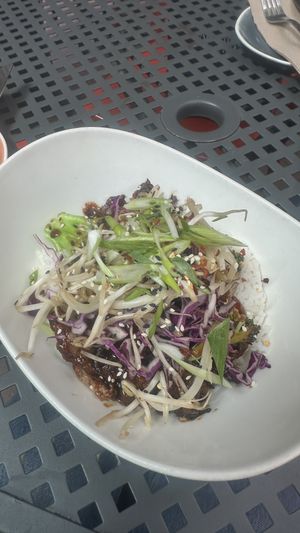 Ginger beefless bowl  at MeeT in Gastown in Vancouver