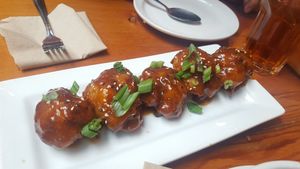 Sweet Chili Cauliflower. Sweet, spicy, crunchy. What more do you need  at MeeT in Gastown in Vancouver