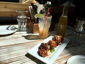 The cauliflower in sweet/chili mandarin crust is just addictive!! at MeeT in Gastown in Vancouver