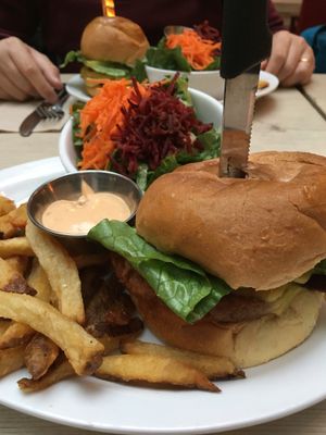 Double double with beyond meat patty  at MeeT in Gastown in Vancouver