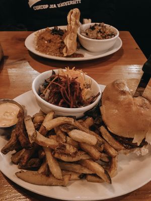Burger and butter chicken at MeeT in Gastown in Vancouver
