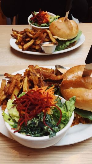 Double double burger. So good! at MeeT in Gastown in Vancouver