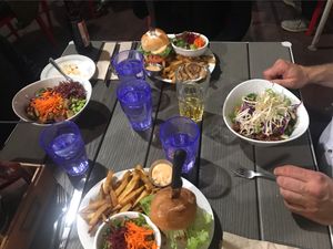 Burgers and bowls  at MeeT in Gastown in Vancouver