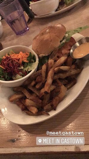 ‘Chicken’ burger  at MeeT in Gastown in Vancouver