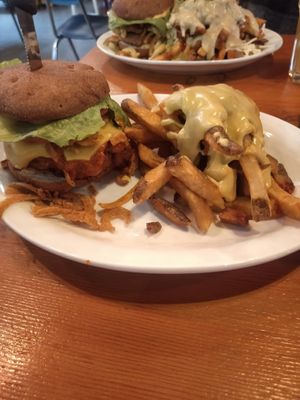 Crispy bbq burger at MeeT in Gastown in Vancouver