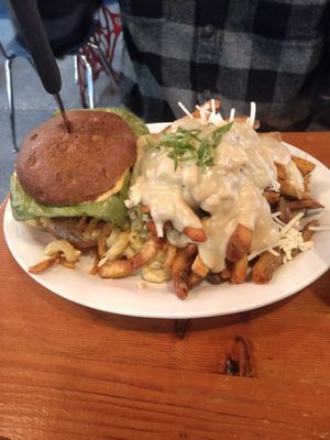 The mighty Mac with a side of poutine at MeeT in Gastown in Vancouver