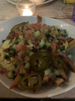 Upgraded nacho poutine  at MeeT in Gastown in Vancouver